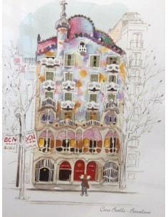 Póster Acuarela Casa Batlló